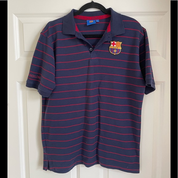 Other - FC Barcelona Men’s Striped Polo Large